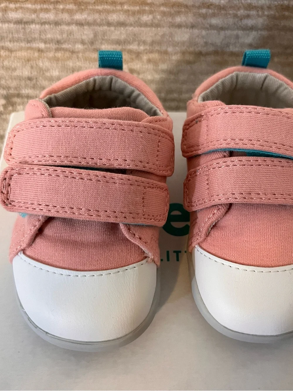Baby Walker Shoes - Pink Canvas Velcro Sneakers